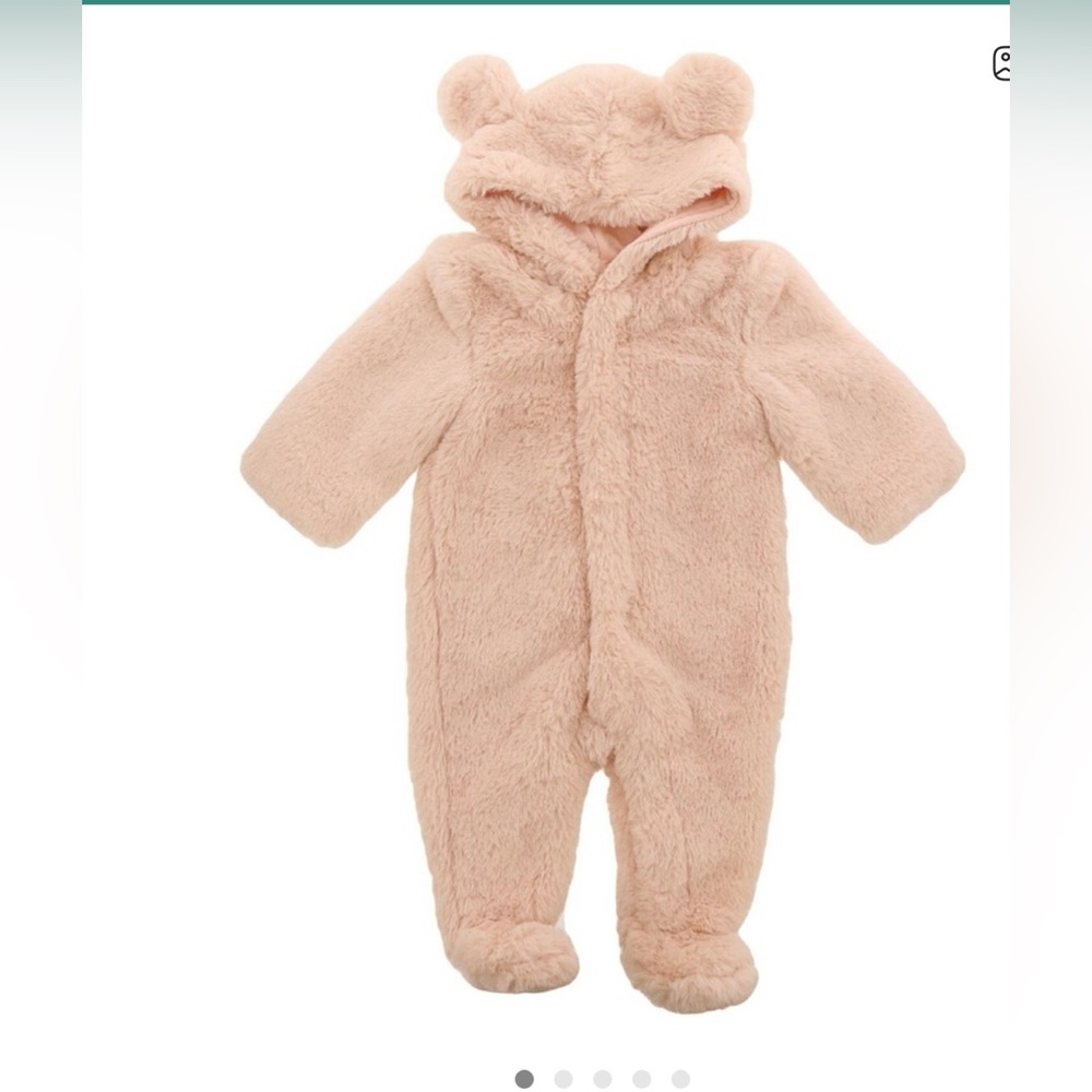 Snowsuit Janie and jack footed bunting bear faux fur